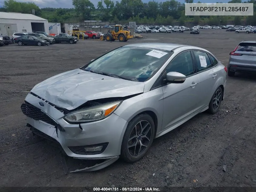 2015 Ford Focus Se VIN: 1FADP3F21FL285487 Lot: 40041751