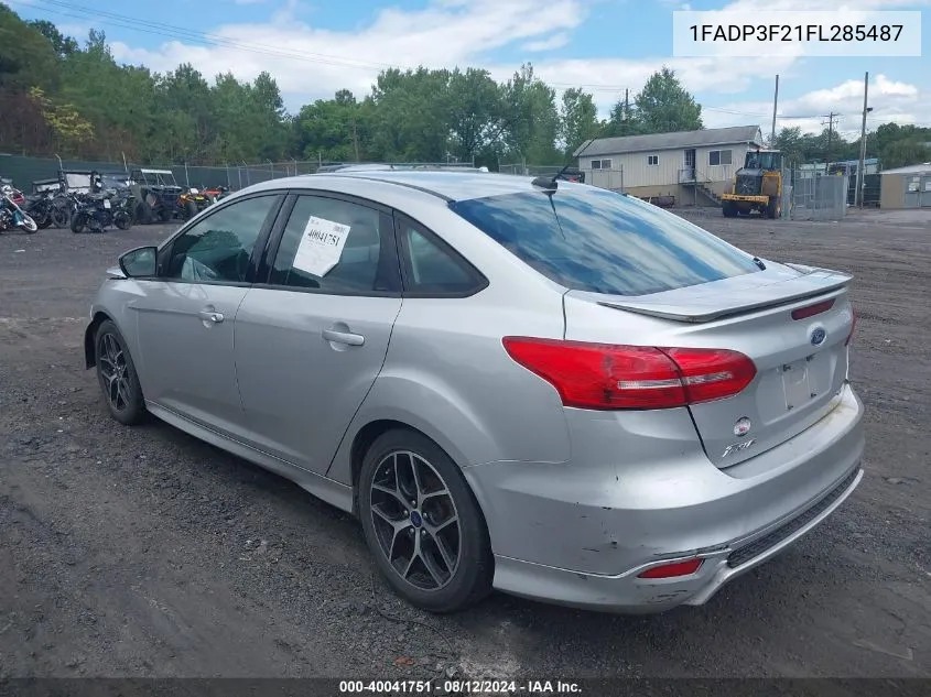 2015 Ford Focus Se VIN: 1FADP3F21FL285487 Lot: 40041751