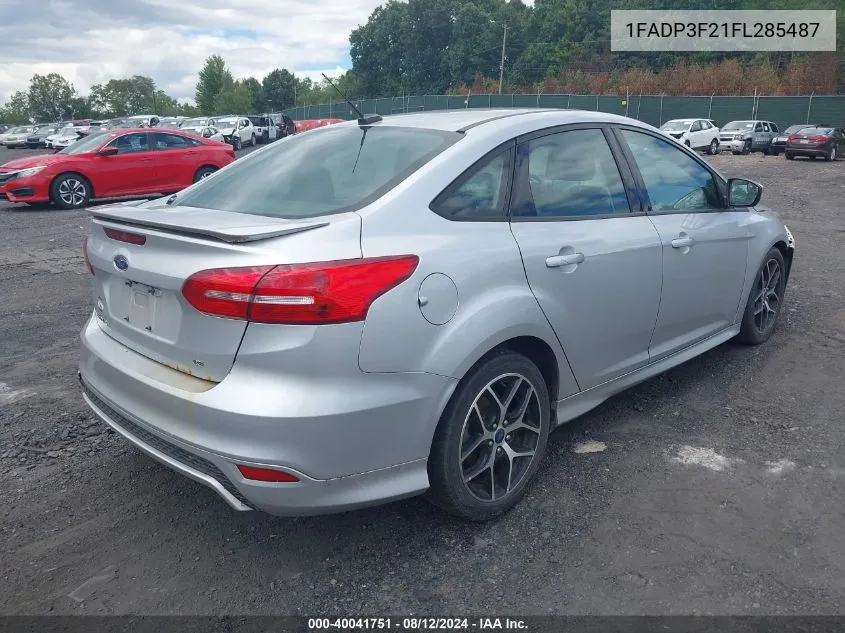 2015 Ford Focus Se VIN: 1FADP3F21FL285487 Lot: 40041751