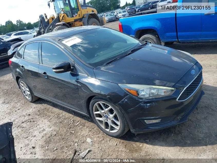 2015 Ford Focus Se VIN: 1FADP3F29FL230155 Lot: 40059618