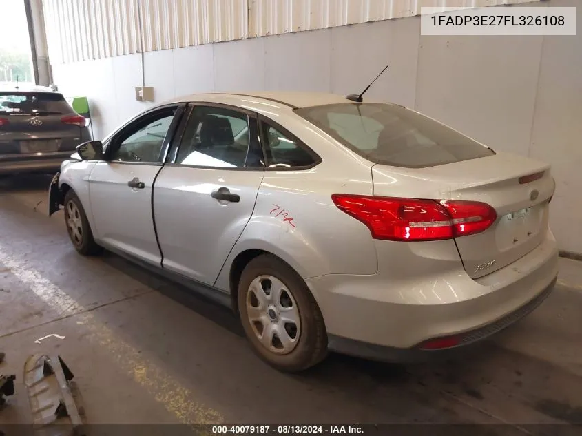 1FADP3E27FL326108 2015 Ford Focus S