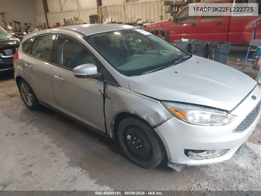 2015 Ford Focus Se VIN: 1FADP3K22FL222775 Lot: 40080191