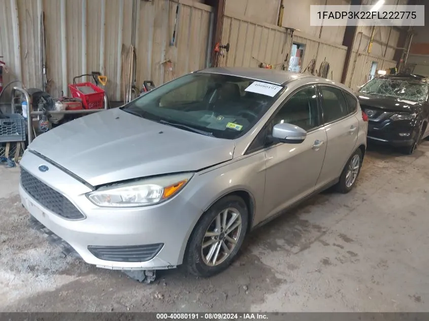 2015 Ford Focus Se VIN: 1FADP3K22FL222775 Lot: 40080191