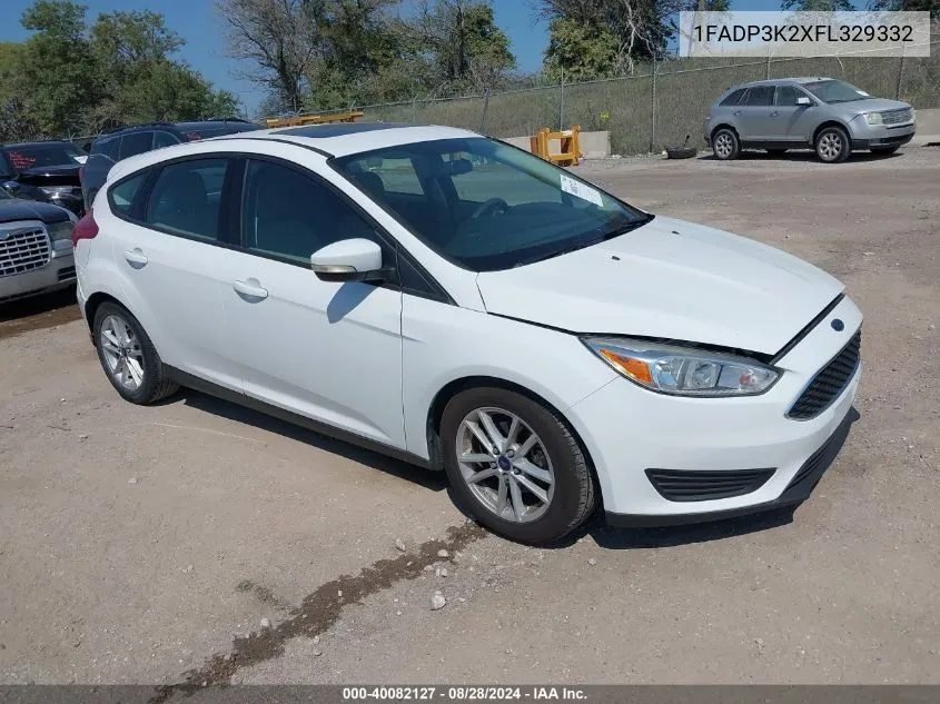 2015 Ford Focus Se VIN: 1FADP3K2XFL329332 Lot: 40082127