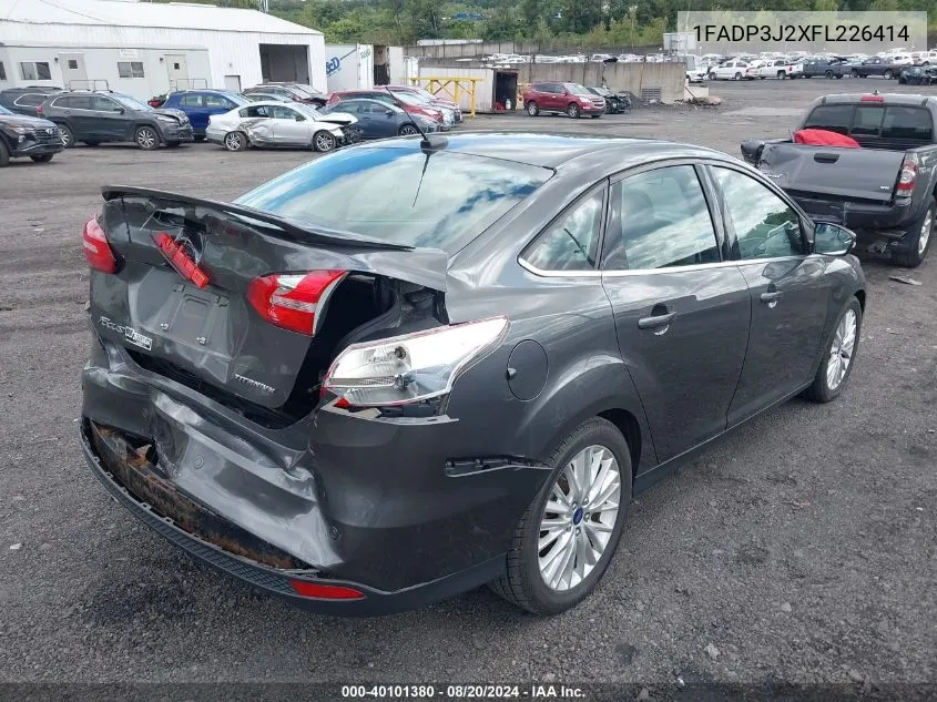 2015 Ford Focus Titanium VIN: 1FADP3J2XFL226414 Lot: 40101380