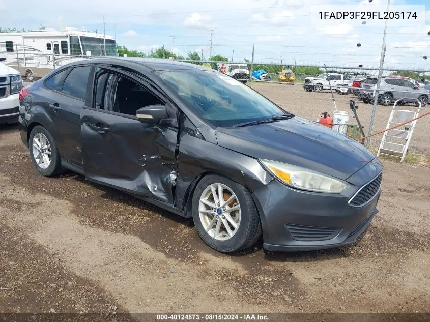 2015 Ford Focus Se VIN: 1FADP3F29FL205174 Lot: 40124873