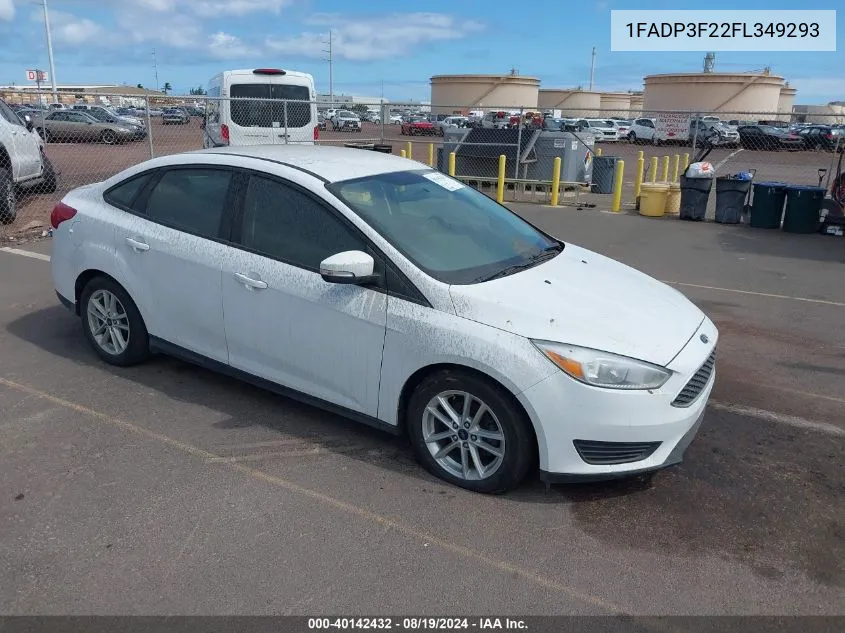 2015 Ford Focus Se VIN: 1FADP3F22FL349293 Lot: 40142432