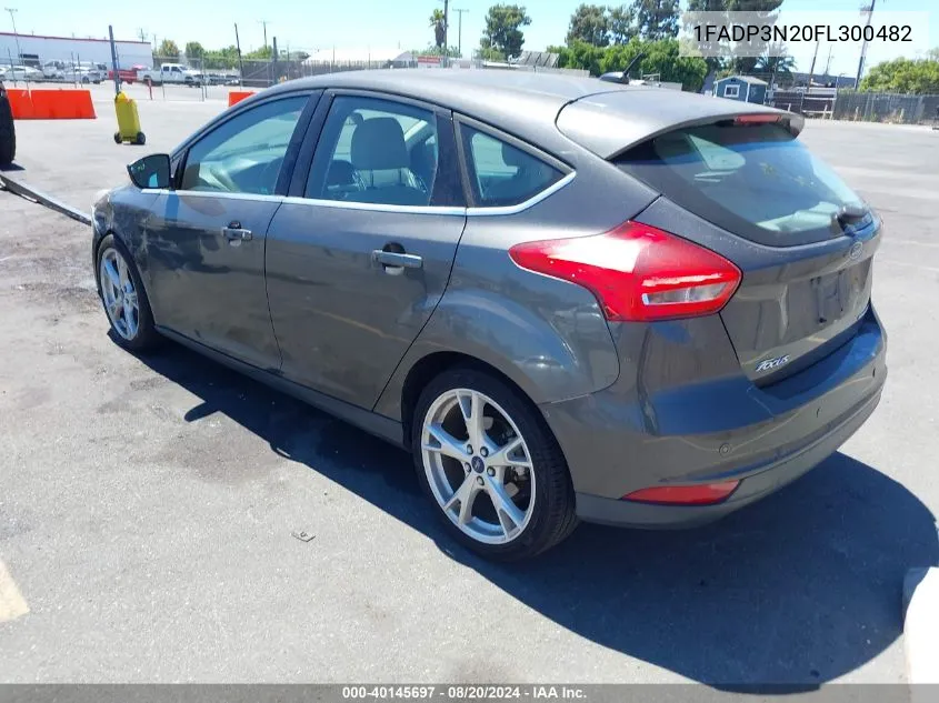 2015 Ford Focus Titanium VIN: 1FADP3N20FL300482 Lot: 40145697