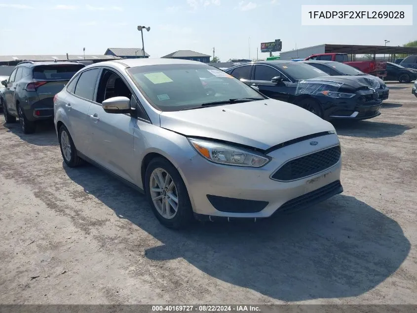 2015 Ford Focus Se VIN: 1FADP3F2XFL269028 Lot: 40169727