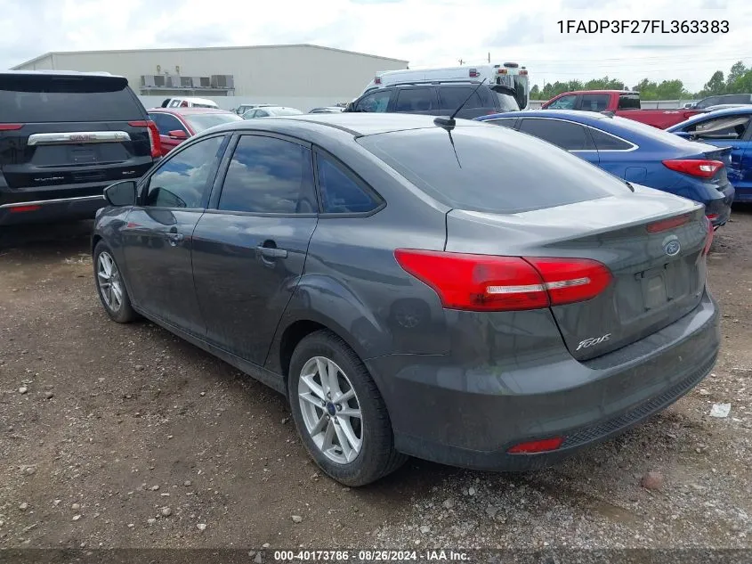 2015 Ford Focus Se VIN: 1FADP3F27FL363383 Lot: 40173786