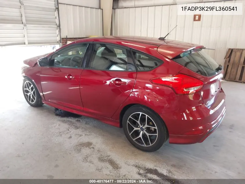 2015 Ford Focus Se VIN: 1FADP3K29FL360541 Lot: 40176477