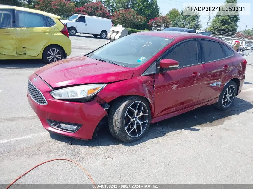 2015 Ford Focus Se VIN: 1FADP3F24FL353331 Lot: 40180242