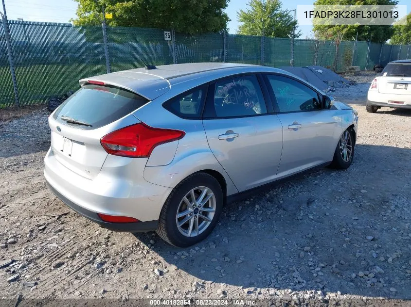 2015 Ford Focus Se VIN: 1FADP3K28FL301013 Lot: 40182864