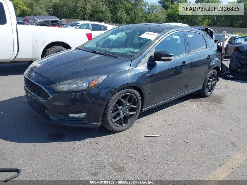 2015 Ford Focus Se VIN: 1FADP3K29FL326826 Lot: 40189152