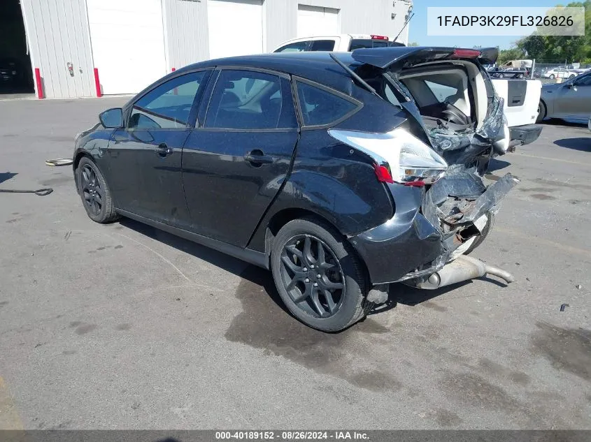 2015 Ford Focus Se VIN: 1FADP3K29FL326826 Lot: 40189152