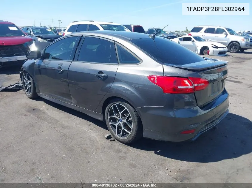 2015 Ford Focus Se VIN: 1FADP3F28FL302964 Lot: 40190702