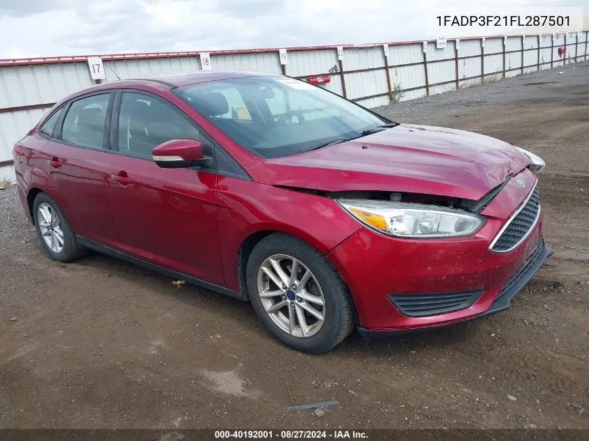 1FADP3F21FL287501 2015 Ford Focus Se