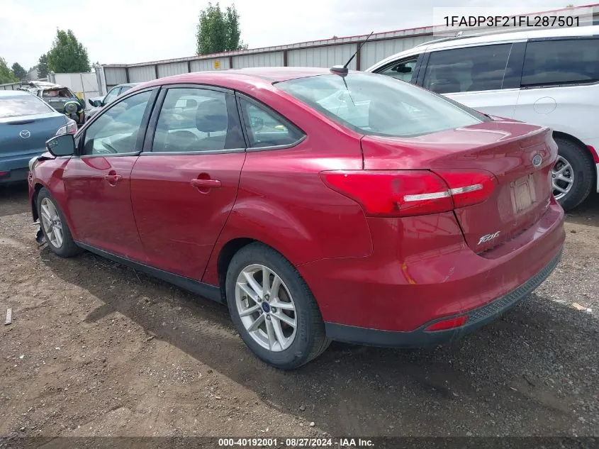 1FADP3F21FL287501 2015 Ford Focus Se