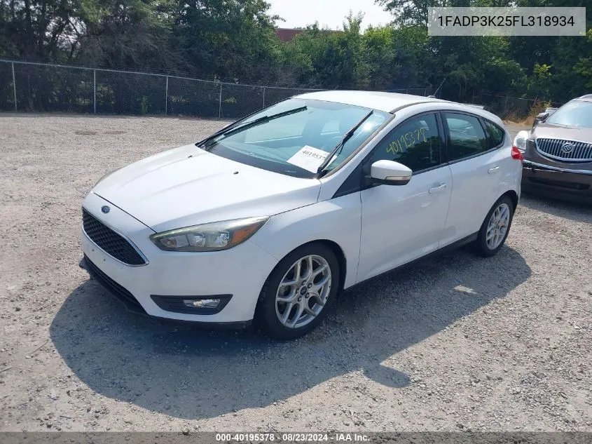 2015 Ford Focus Se VIN: 1FADP3K25FL318934 Lot: 40195378