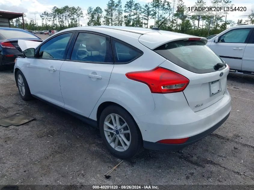 2015 Ford Focus Se VIN: 1FADP3K20FL354420 Lot: 40201820