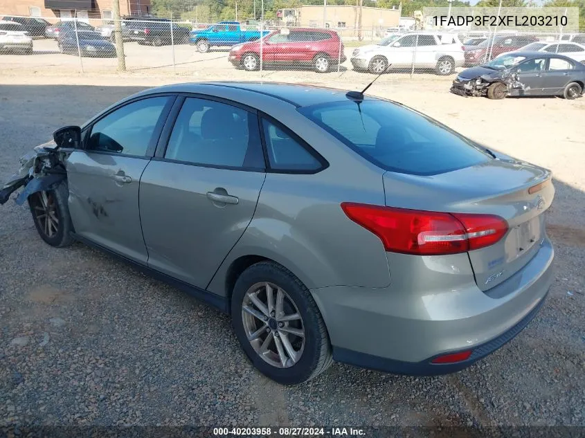 2015 Ford Focus Se VIN: 1FADP3F2XFL203210 Lot: 40203958