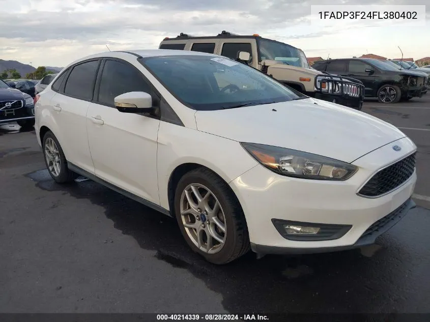 2015 Ford Focus Se VIN: 1FADP3F24FL380402 Lot: 40214339