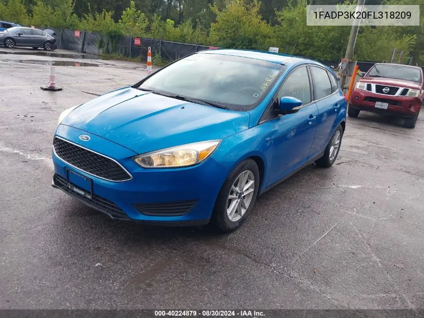 2015 Ford Focus Se VIN: 1FADP3K20FL318209 Lot: 40224879