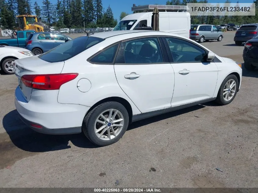 2015 Ford Focus Se VIN: 1FADP3F26FL233482 Lot: 40225863