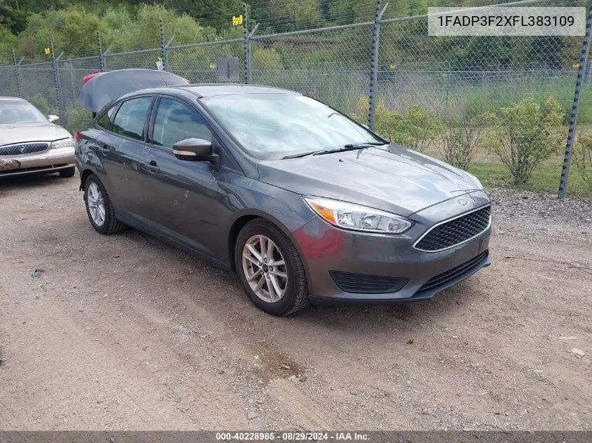 2015 Ford Focus Se VIN: 1FADP3F2XFL383109 Lot: 40228985