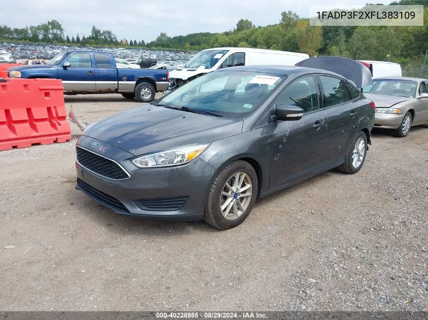 2015 Ford Focus Se VIN: 1FADP3F2XFL383109 Lot: 40228985