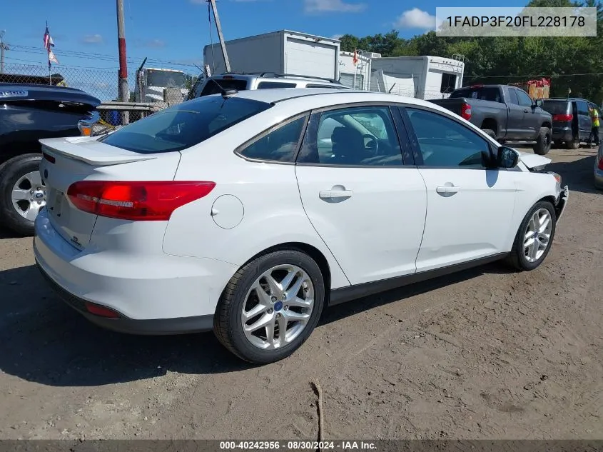 2015 Ford Focus Se VIN: 1FADP3F20FL228178 Lot: 40242956