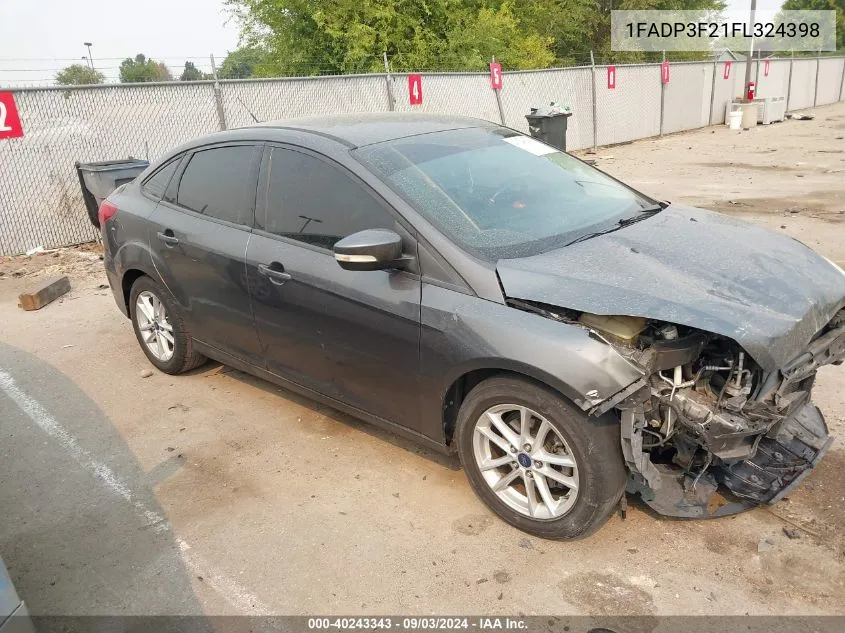 2015 Ford Focus Se VIN: 1FADP3F21FL324398 Lot: 40243343