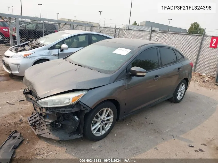 2015 Ford Focus Se VIN: 1FADP3F21FL324398 Lot: 40243343