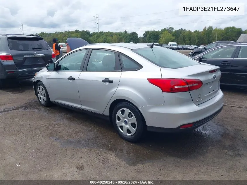 2015 Ford Focus S VIN: 1FADP3E21FL273647 Lot: 40250243