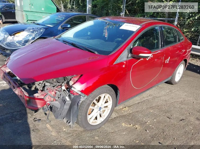 2015 Ford Focus Se VIN: 1FADP3F27FL283260 Lot: 40252054