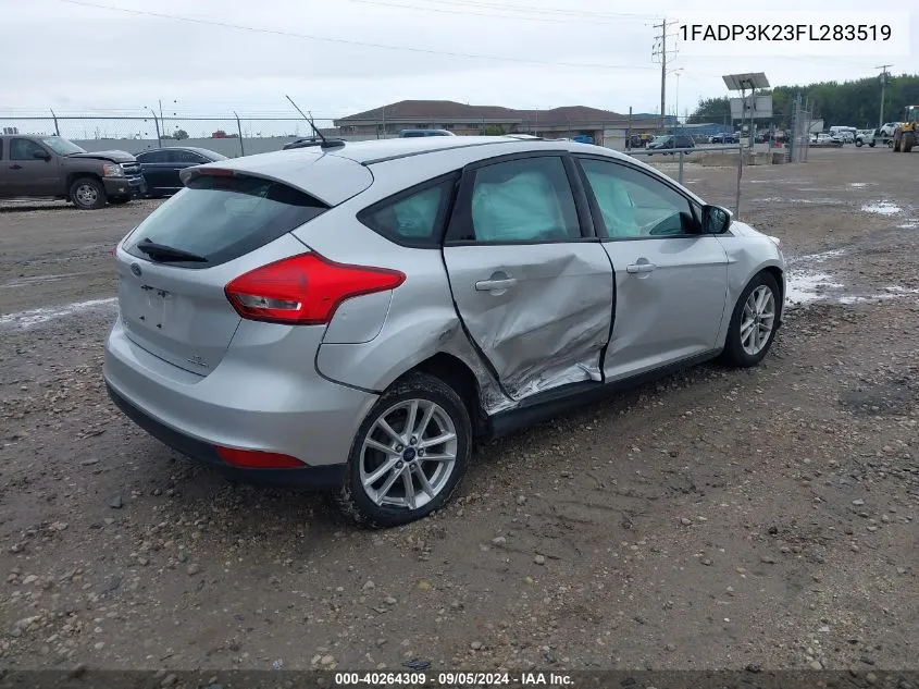 2015 Ford Focus Se VIN: 1FADP3K23FL283519 Lot: 40264309