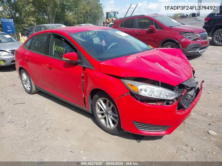 2015 Ford Focus Se VIN: 1FADP3F24FL379492 Lot: 40279297