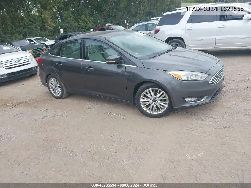 2015 Ford Focus Titanium VIN: 1FADP3J24FL322555 Lot: 40285594