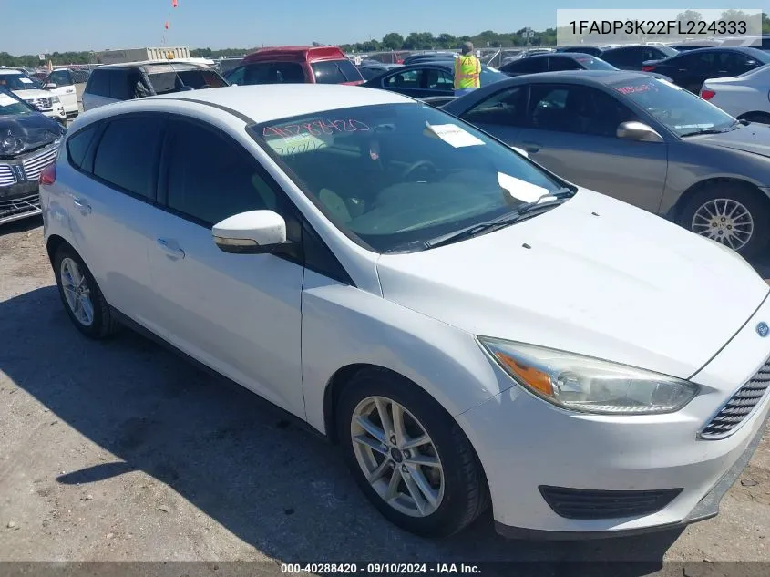 2015 Ford Focus Se VIN: 1FADP3K22FL224333 Lot: 40288420