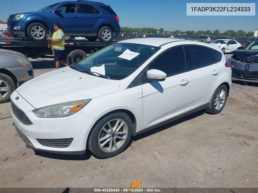 2015 Ford Focus Se VIN: 1FADP3K22FL224333 Lot: 40288420