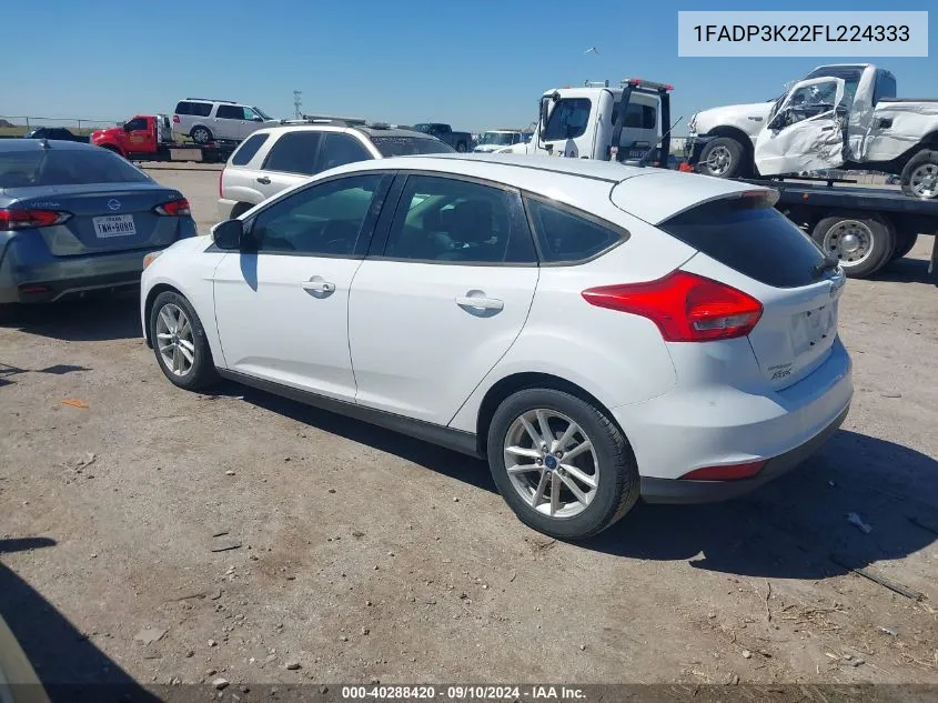 2015 Ford Focus Se VIN: 1FADP3K22FL224333 Lot: 40288420