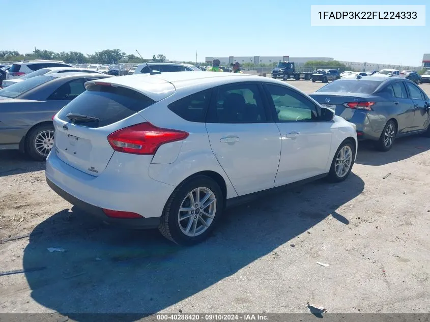 2015 Ford Focus Se VIN: 1FADP3K22FL224333 Lot: 40288420