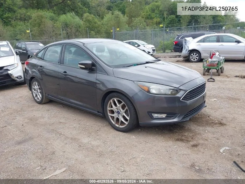 2015 Ford Focus Se VIN: 1FADP3F24FL250765 Lot: 40292526