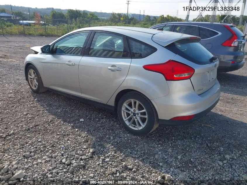 2015 Ford Focus Se VIN: 1FADP3K29FL383348 Lot: 40297867