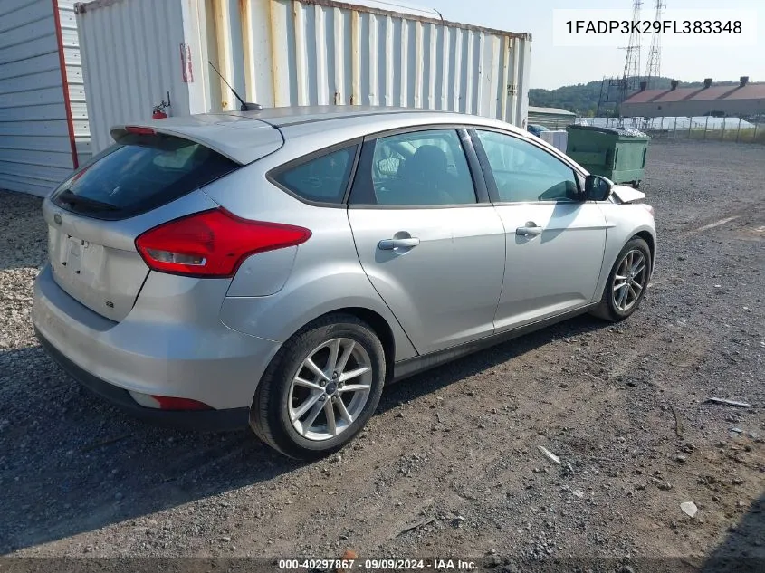 2015 Ford Focus Se VIN: 1FADP3K29FL383348 Lot: 40297867