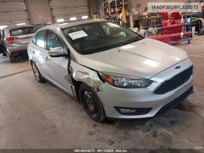 2015 Ford Focus Se VIN: 1FADP3F28FL320073 Lot: 40316273