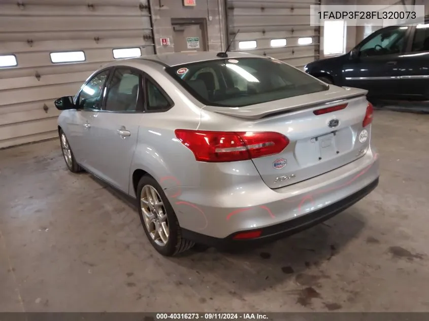 2015 Ford Focus Se VIN: 1FADP3F28FL320073 Lot: 40316273