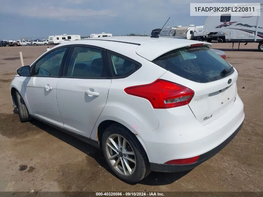 2015 Ford Focus Se VIN: 1FADP3K23FL220811 Lot: 40320086