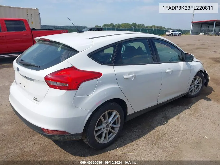 2015 Ford Focus Se VIN: 1FADP3K23FL220811 Lot: 40320086