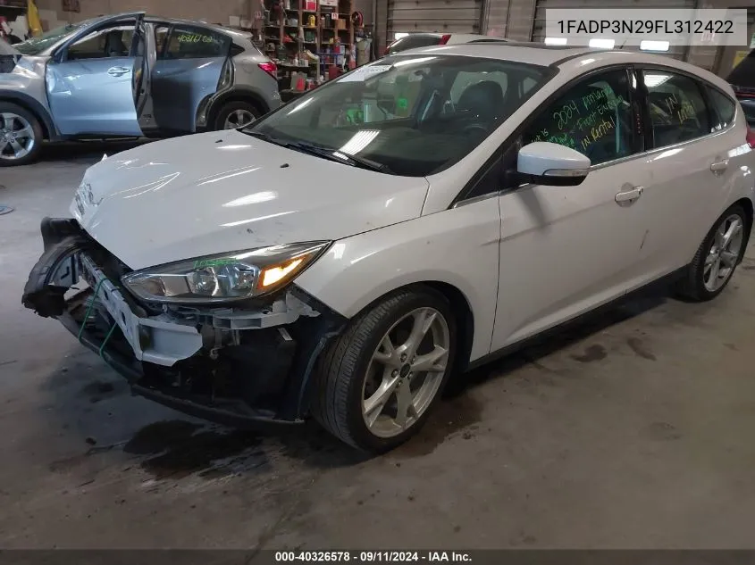 2015 Ford Focus Titanium VIN: 1FADP3N29FL312422 Lot: 40326578